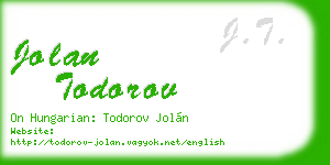 jolan todorov business card