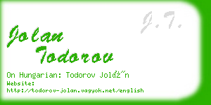 jolan todorov business card